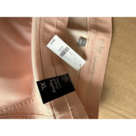 New Light Pink Women’s High waisted skinny jean casual pant stretchy  XL - Picture 6 of 12